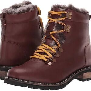 EUC Jules Brown Fur-Lined Leather Women's Boots Size 8.